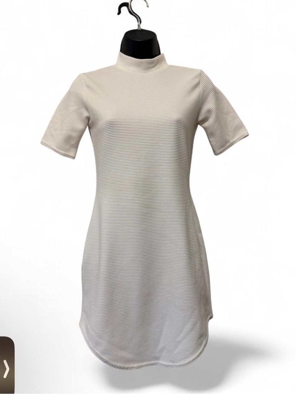 Classic White Ribbed Midi Dress - Women